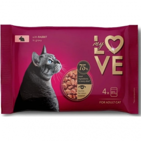 Пауч за котки My Love Adult cats  with rabbit in sauce 4 броя със Заешко месо в сос